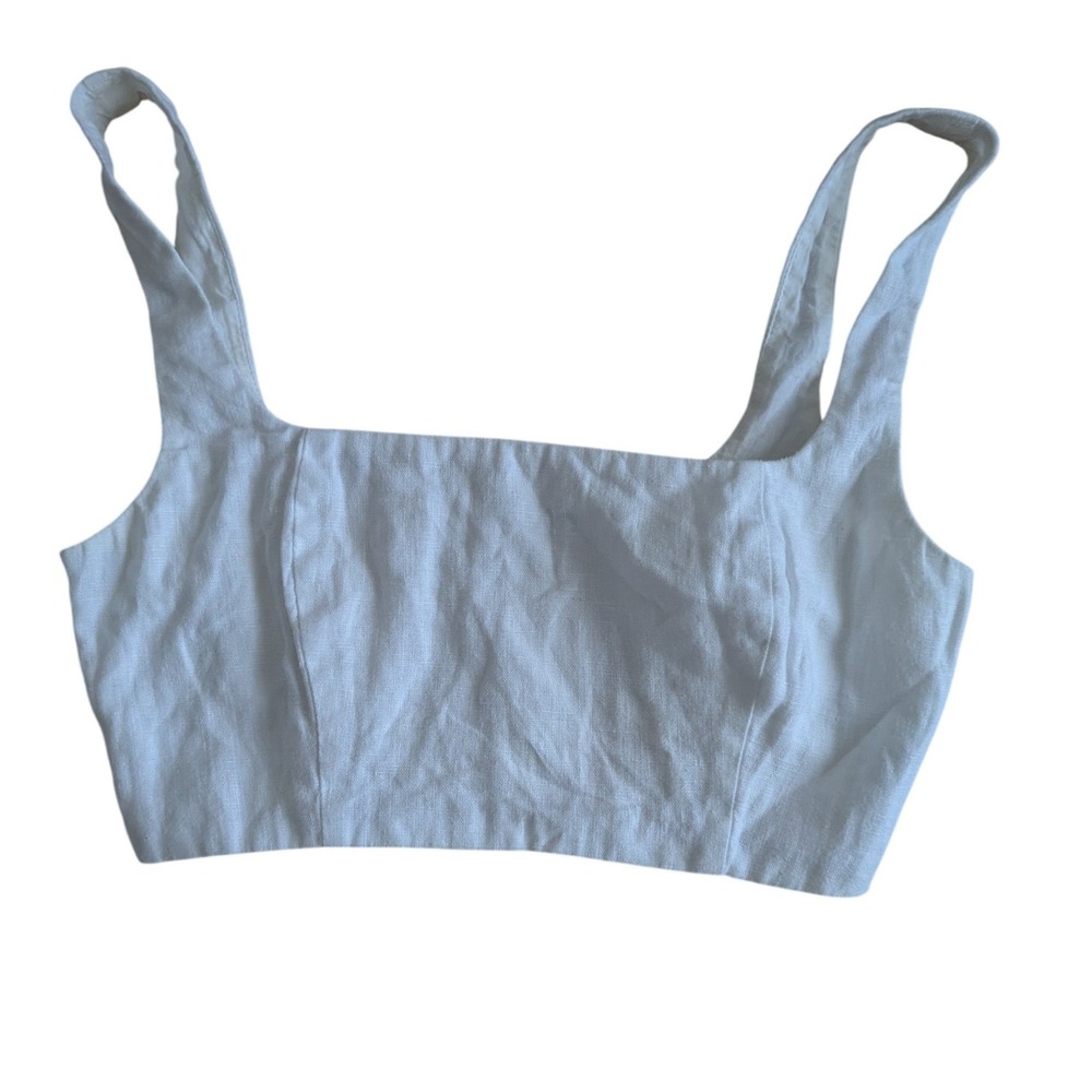 Reformation Palm linen‎ two-piece set size 2 white resort vacation chic - Picture 6 of 9
